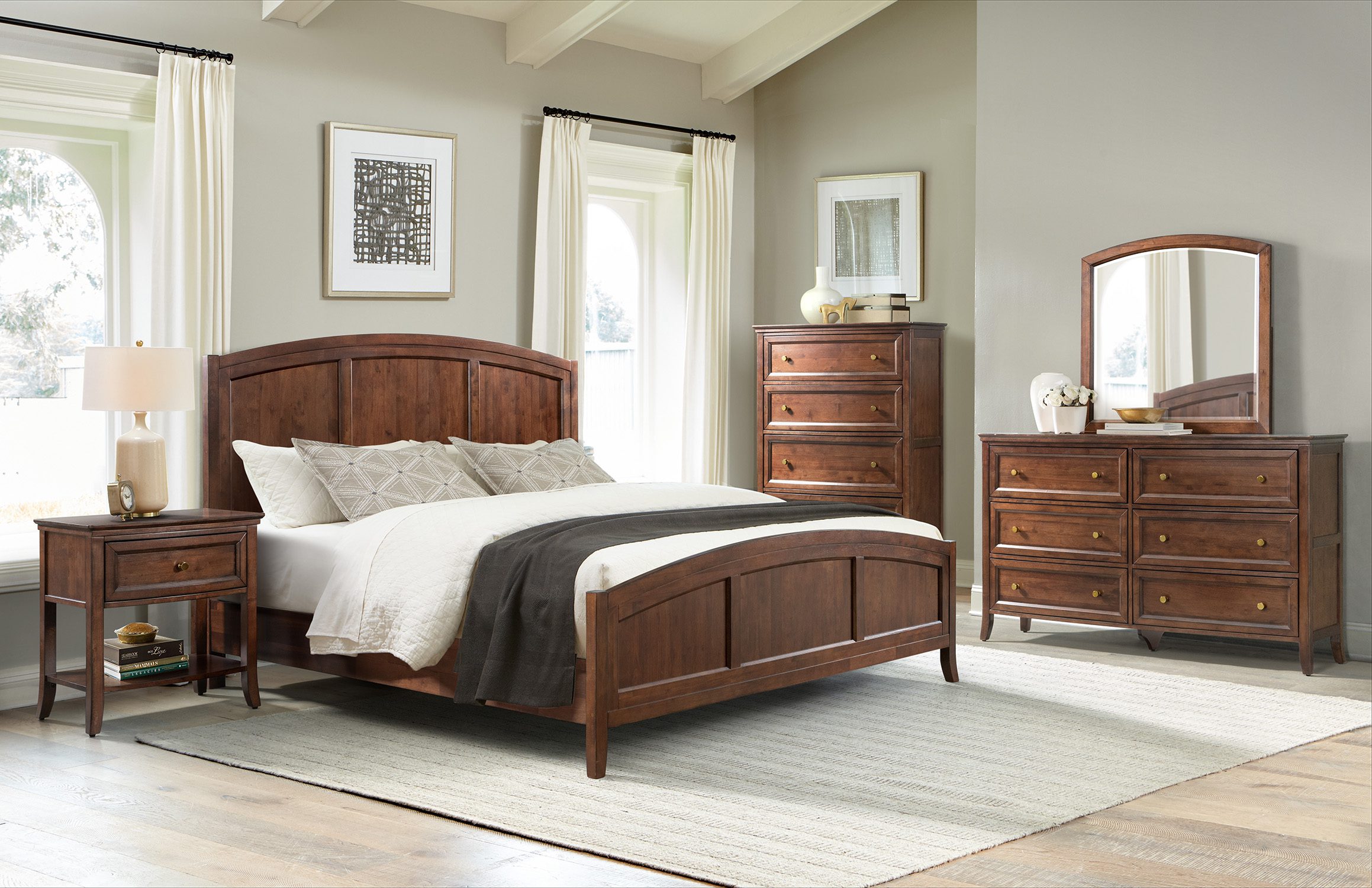 Brown Bedframe With Bedside Drawers